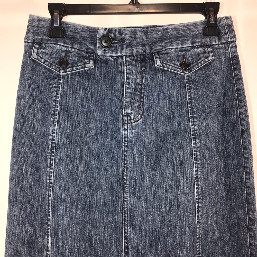 Vintage Eddie Bauer Denim Pencil Skirt, Size 4 - Picture 2 of 9